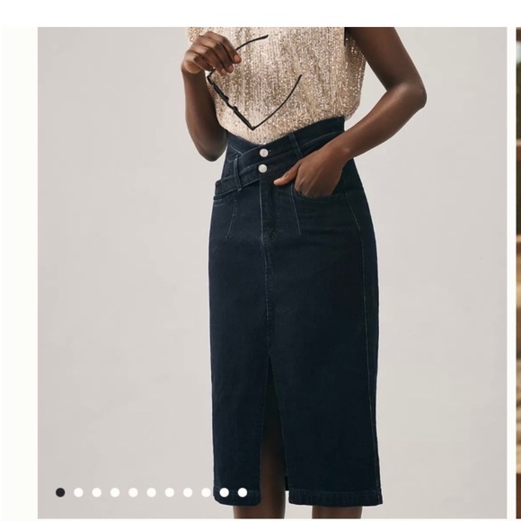 Pilcro Dresses & Skirts - Pilcro black denim midi skirt Anthropologie
